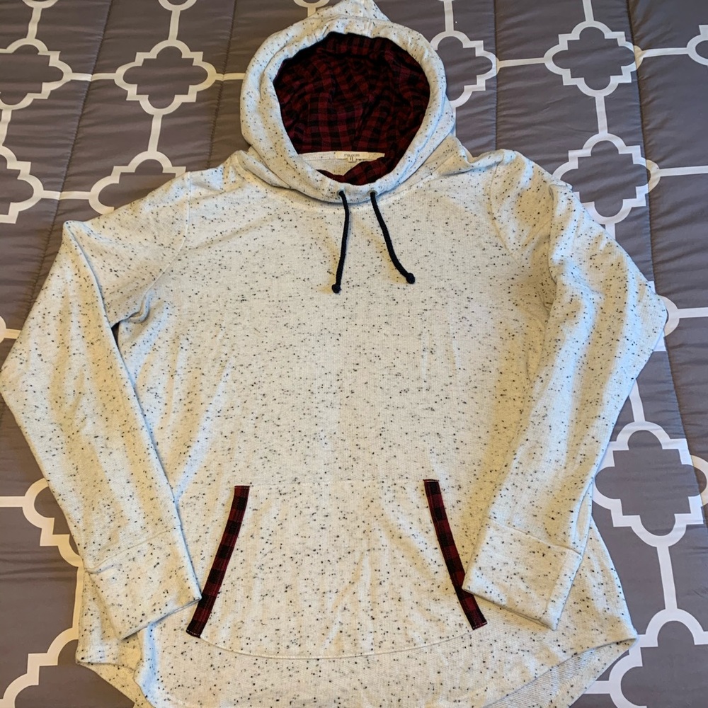 Plaid hooded sweatshirt